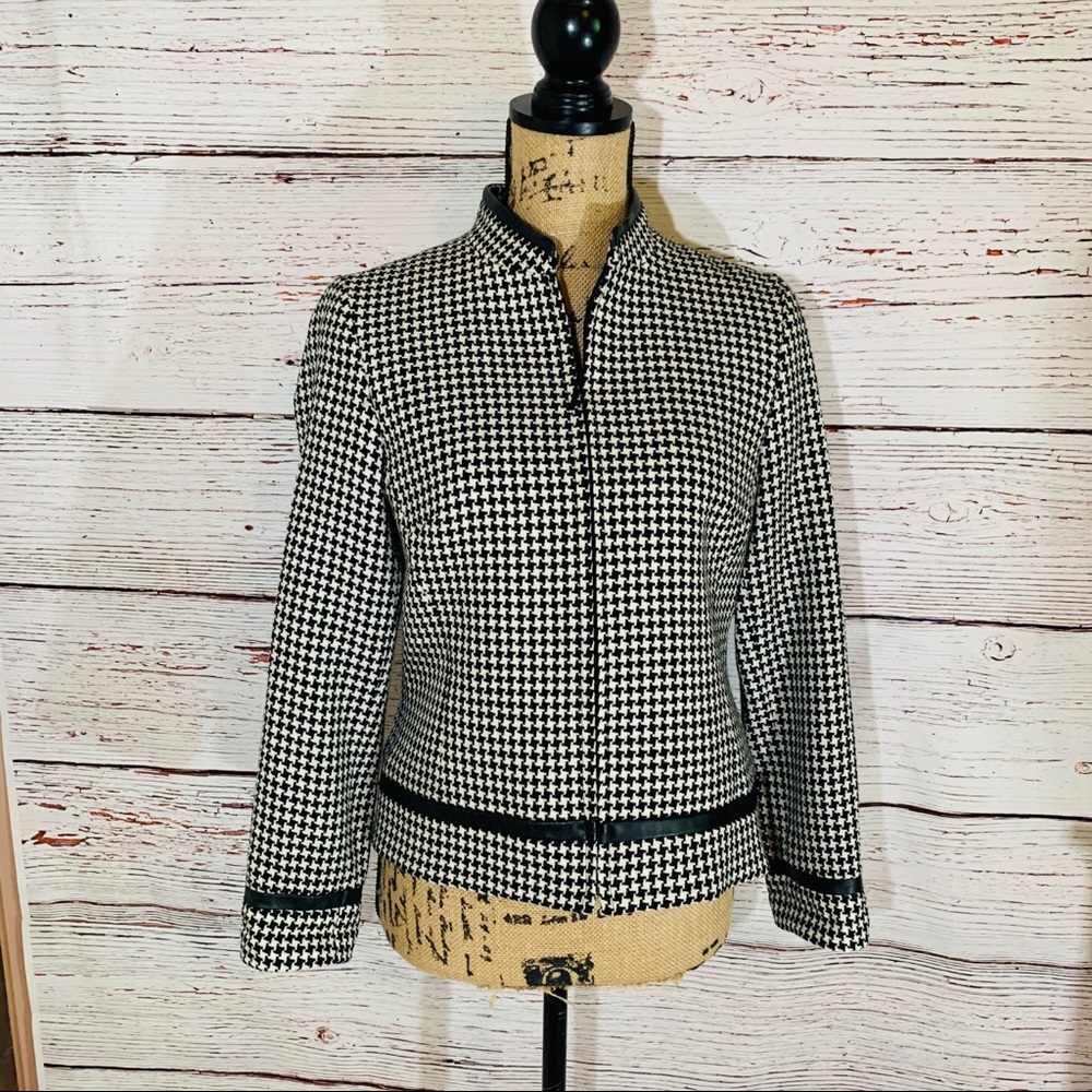 Pendleton Houndstooth Tweed Jacket Size 4 - image 1